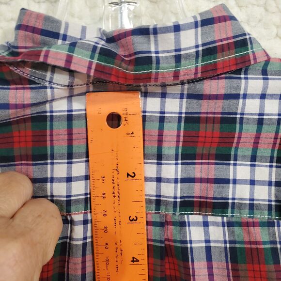 Ralph Lauren Shirt Men's Large (14-16) Red Blue Green White Plaid Cotton Button - Picture 15 of 16